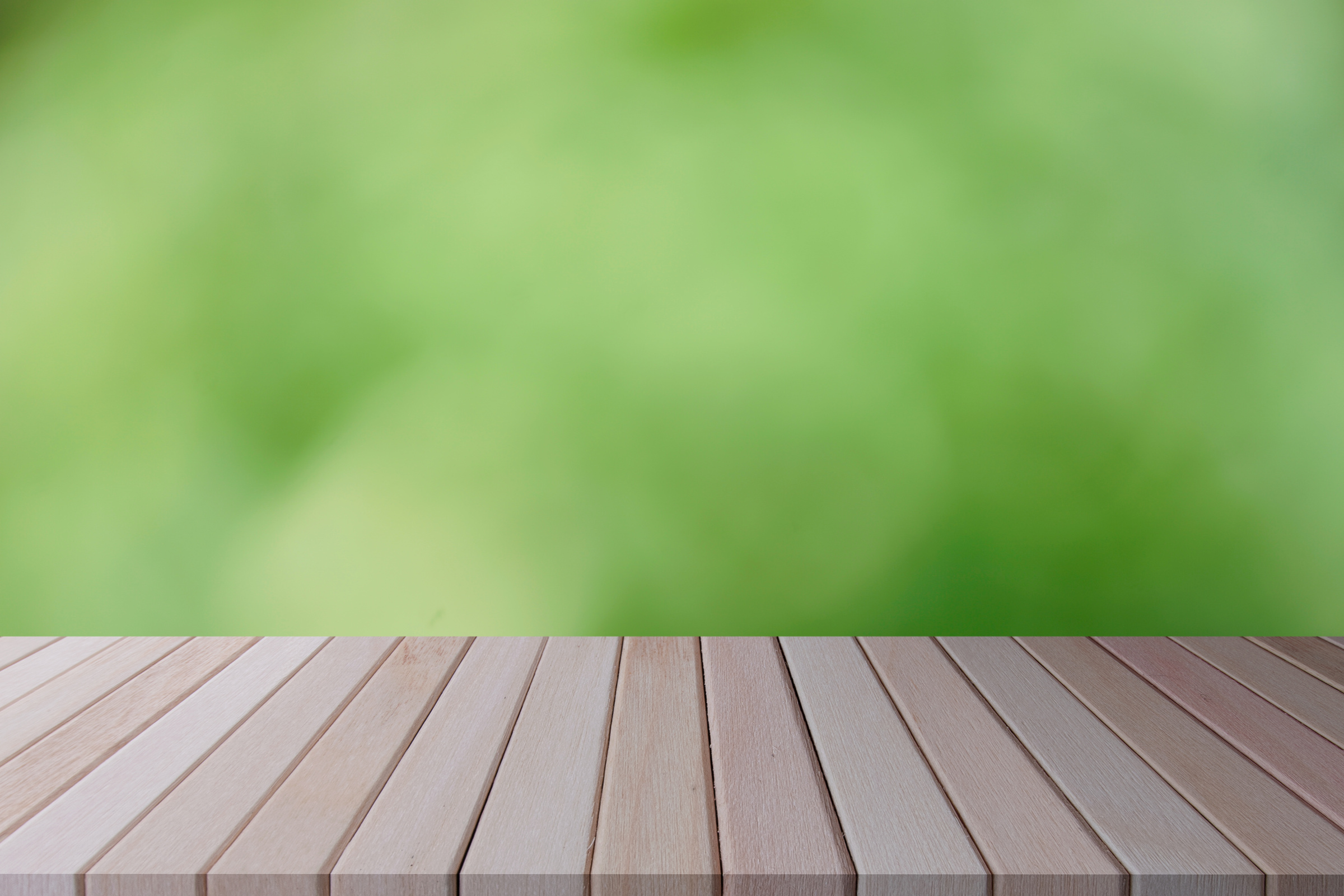 Wooden Table on Blurred Nature Background